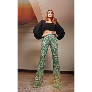 NEW Zara Hippie Boho Floral Flared High-Waisted Pants, Size M